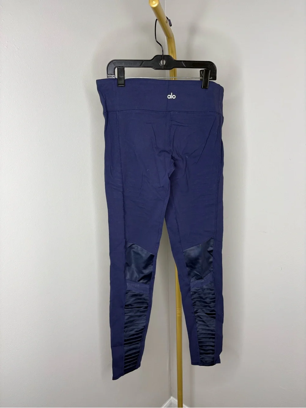 ALO Yoga Navy Moto-Detail Leggings